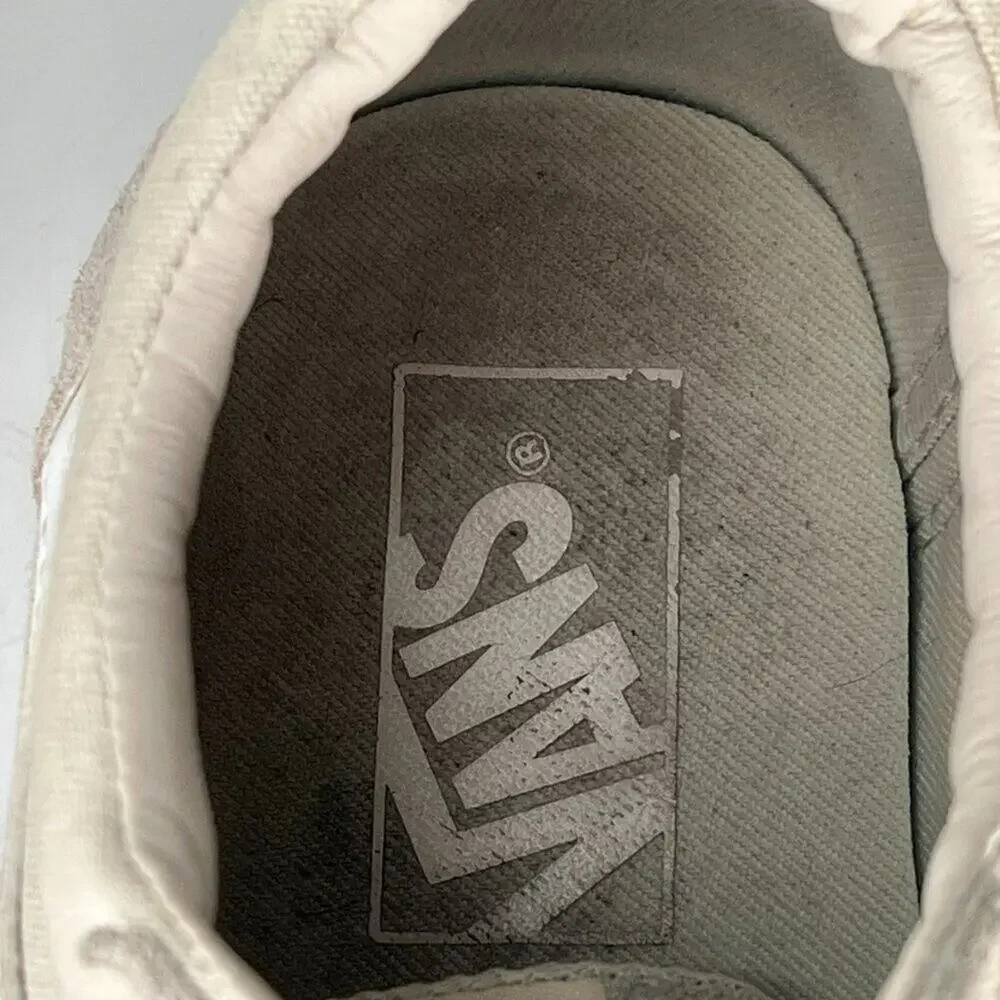 Vans Old Skool Canvas Suede Low Top Skate Sneakers Shoes Beige Grey Women 8.5 - Picture 12 of 13
